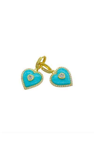 Blue Heart Küpe