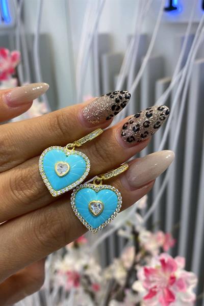 Blue Heart Küpe