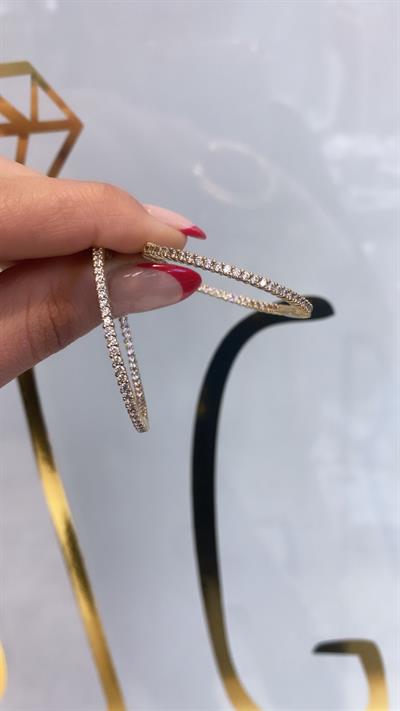 Goldie Halka Taşlı Küpe