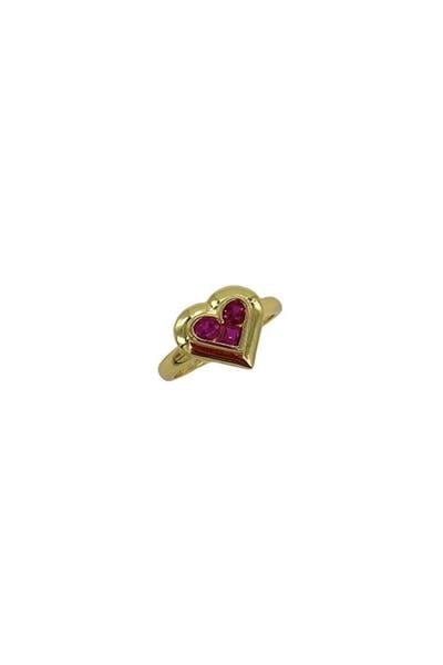 Goldie Plaka Ruby Heart Yüzük
