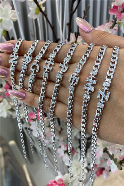 Gurmet Taşlı Harf Bileklik