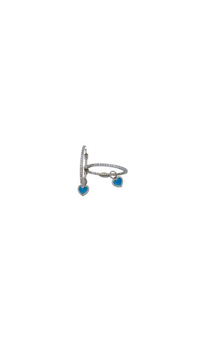 İhal Baby Blue Heart Halka Küpe
