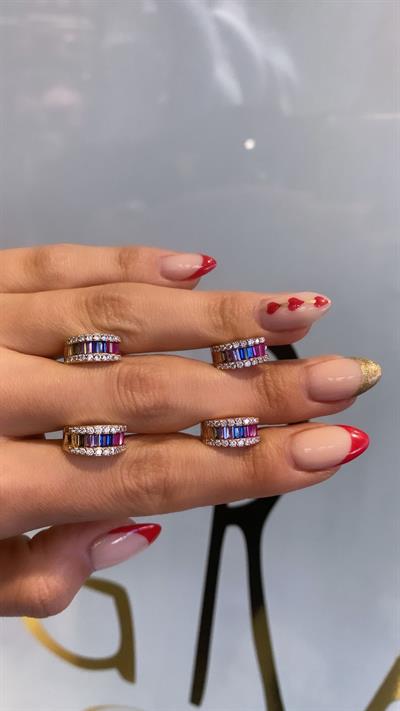 İthal Bacchetta Miny Rainbow Halka Küpe