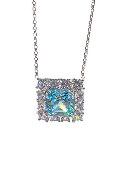 İthal Blue Quare Kolye