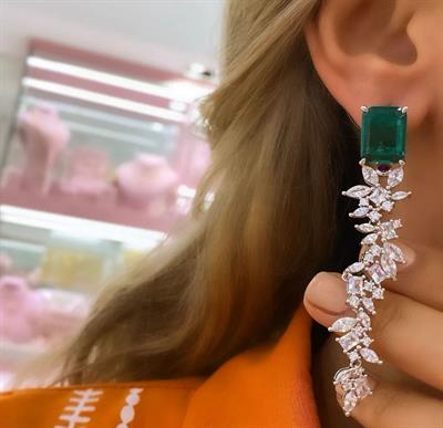 İthal Emerald Florys Quare Küpe