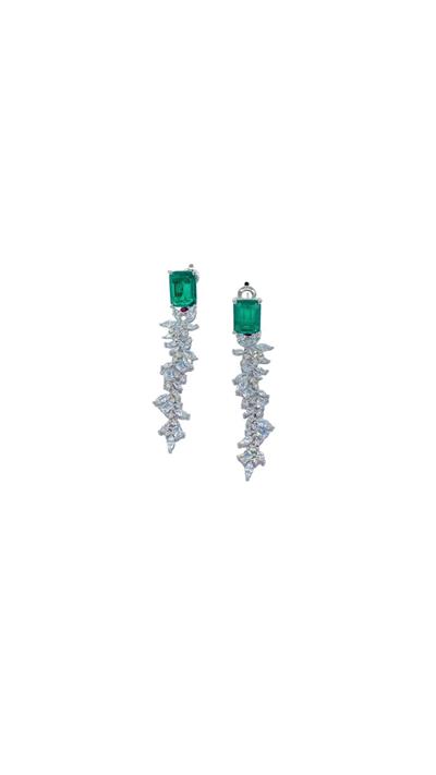 İthal Emerald Florys Quare Küpe