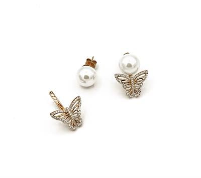 İthal İnci Butterfly Küpe