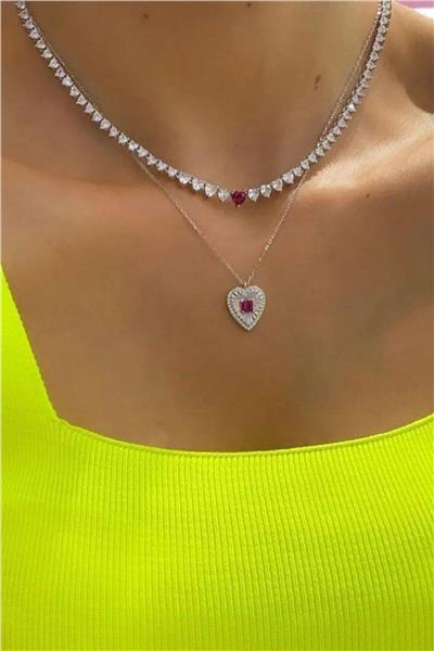 İthal Ruby Cuore Kolye