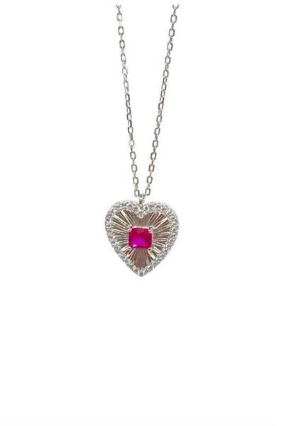 İthal Ruby Cuore Kolye