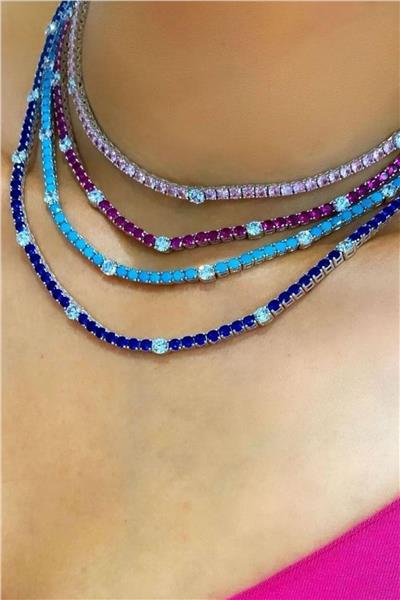 İthal Ruby Renkli Su Yolu Kolye