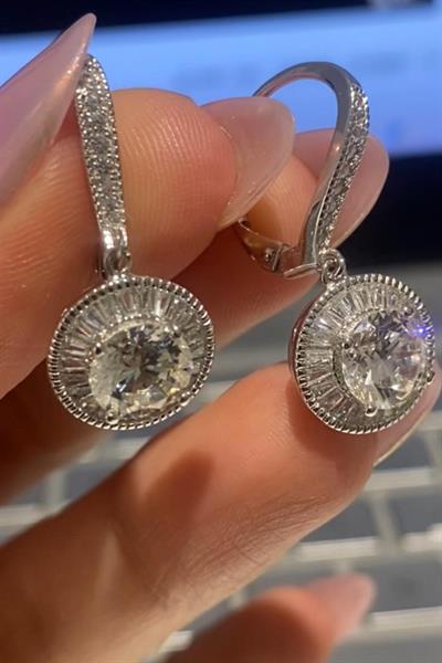 İthal Vip Seri Mozanite Baguette Tektaş Küpe
