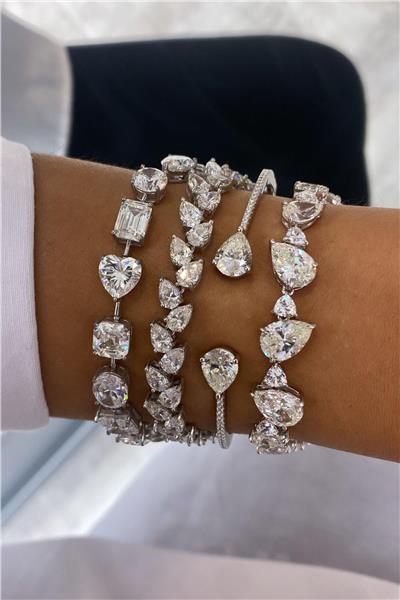 İthal Vip Seri Mozanite Drop Su Yolu Bileklik