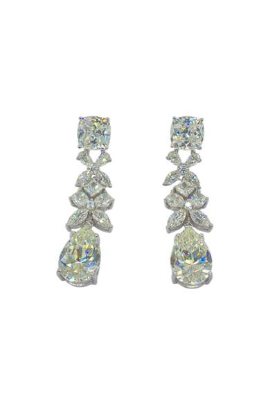 İthal Vip Seri Mozanite Flories Drop Küpe