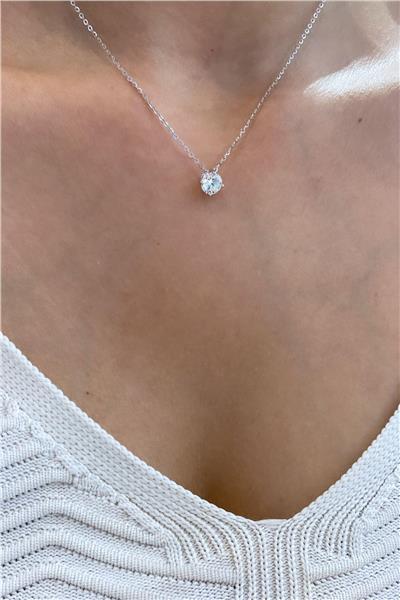 İthal Vip Seri Mozanite Tektaş Kolye
