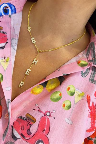 KİŞİYE ÖZEL TAŞLI Y KOLYE