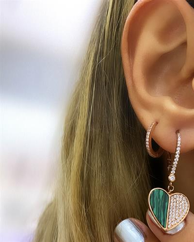 Malachite Kalp Küpe