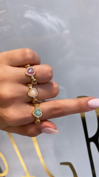Opal Heart Yüzük
