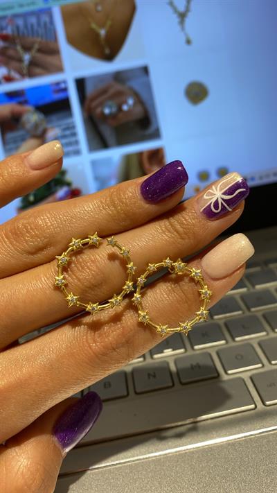 Sıralı Star Çember Küpe