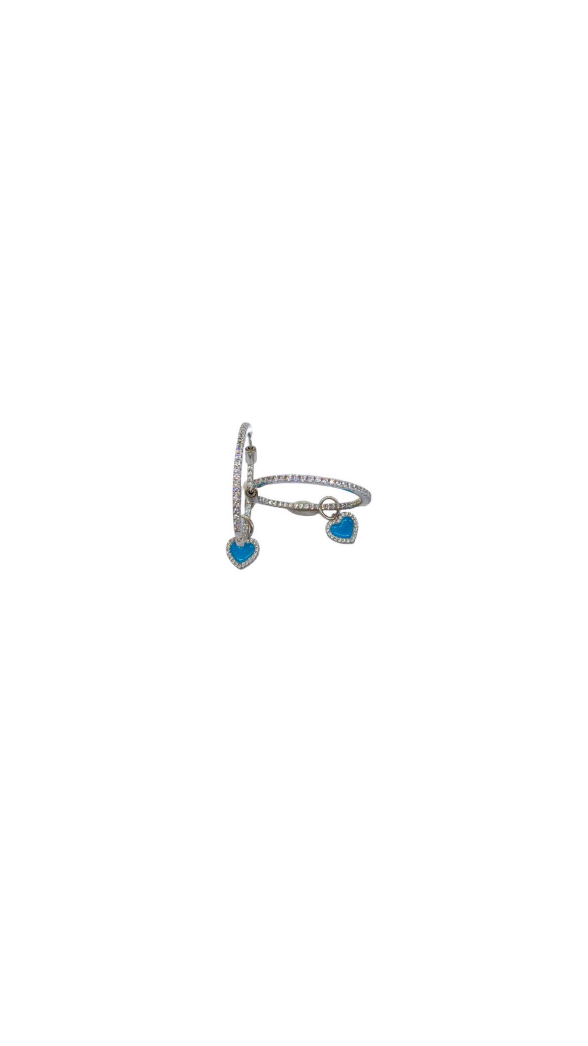 İhal Baby Blue Heart Halka Küpe