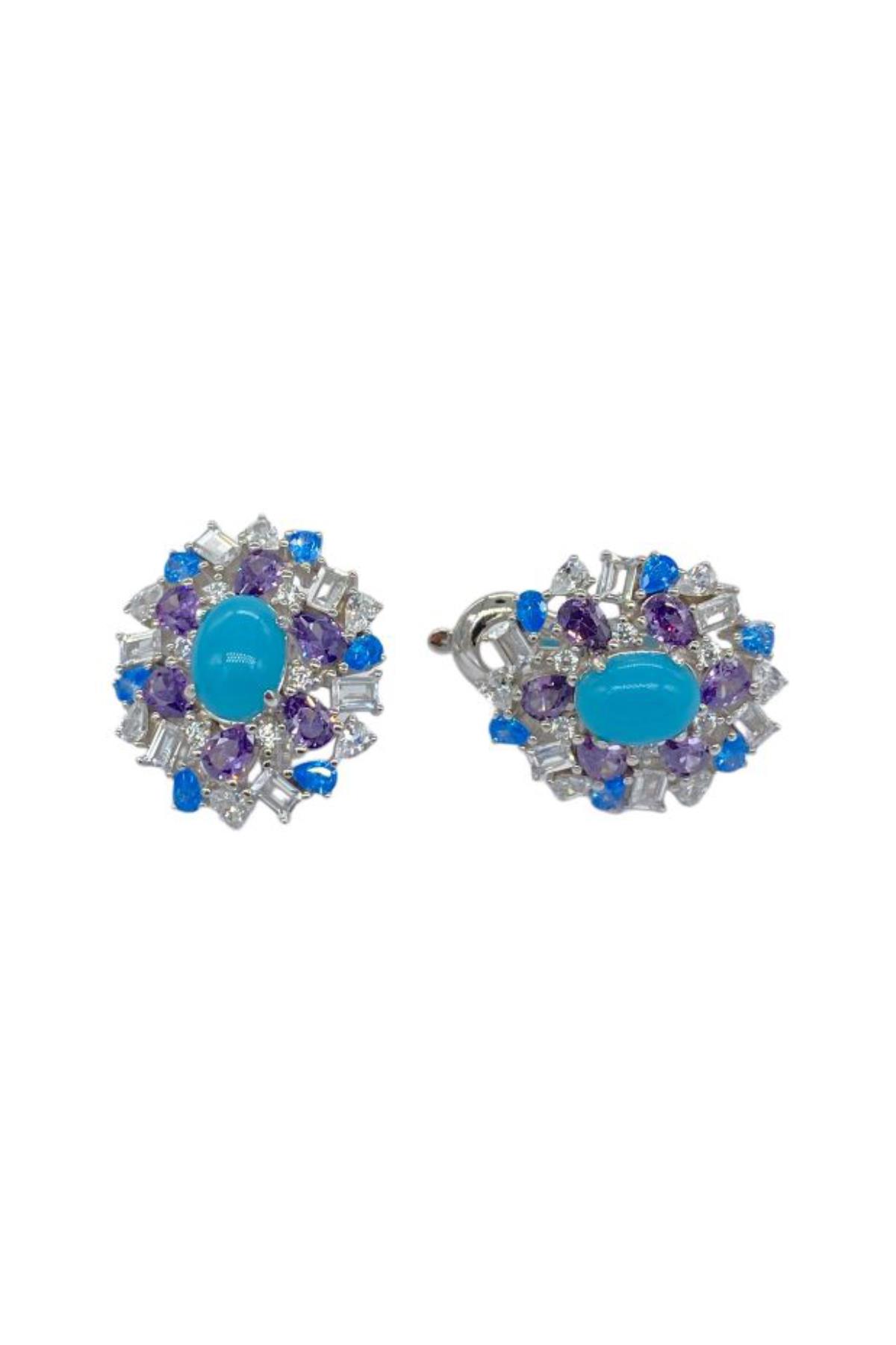 İthal Baby Blue Ovy Küpe
