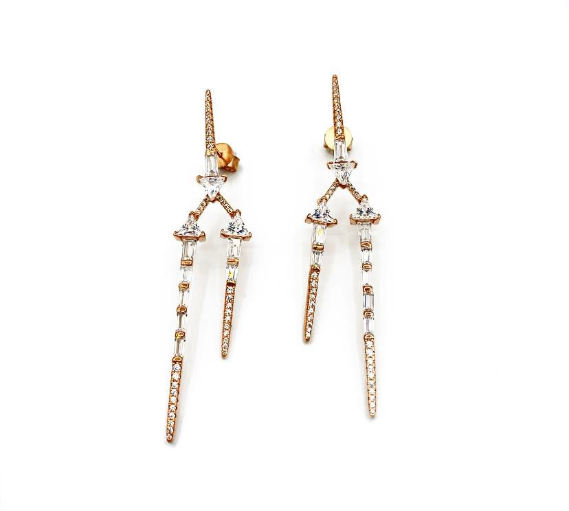 İthal Baget İki Üçgenli Küpe