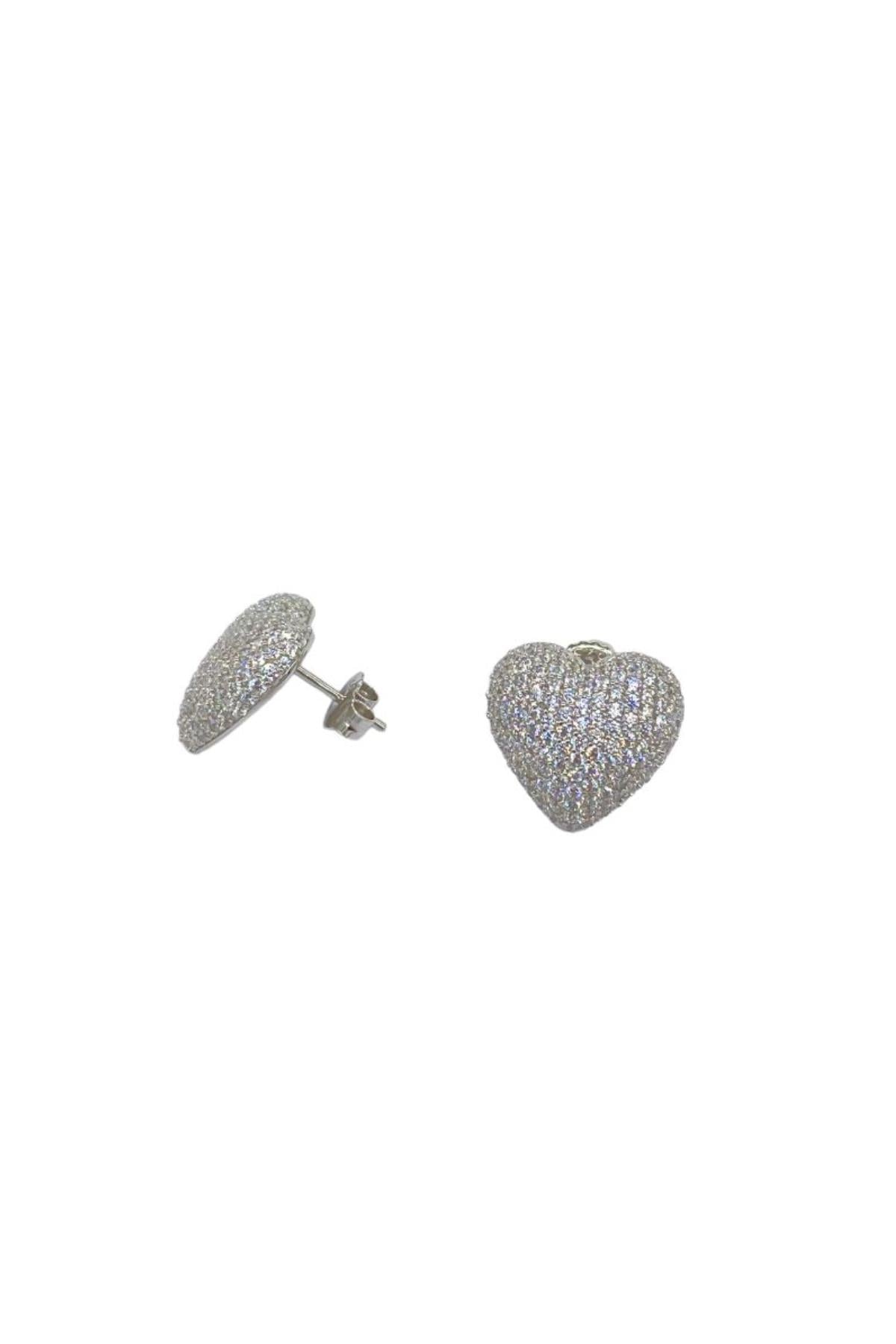 İthal Bigy Pave Cuore Küpe