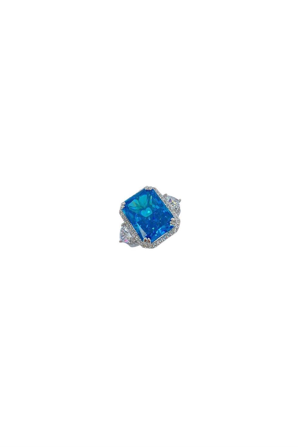 İthal Deep Blue Quare Yüzük