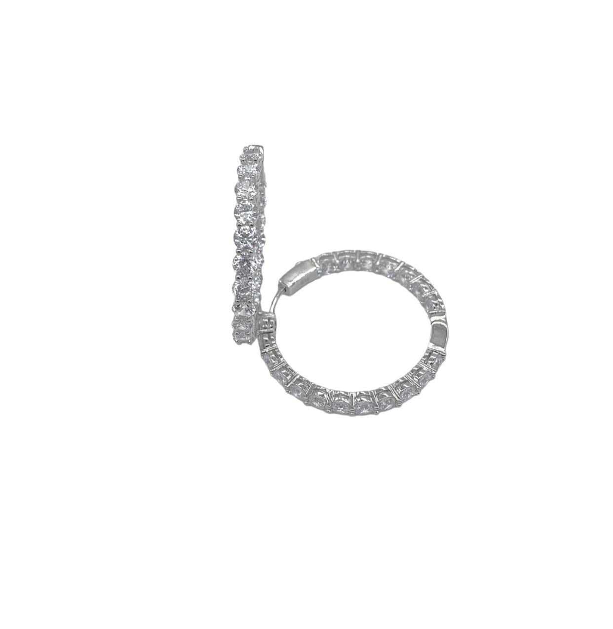 İthal Full Sıra Taşlı Vip Halka Küpe