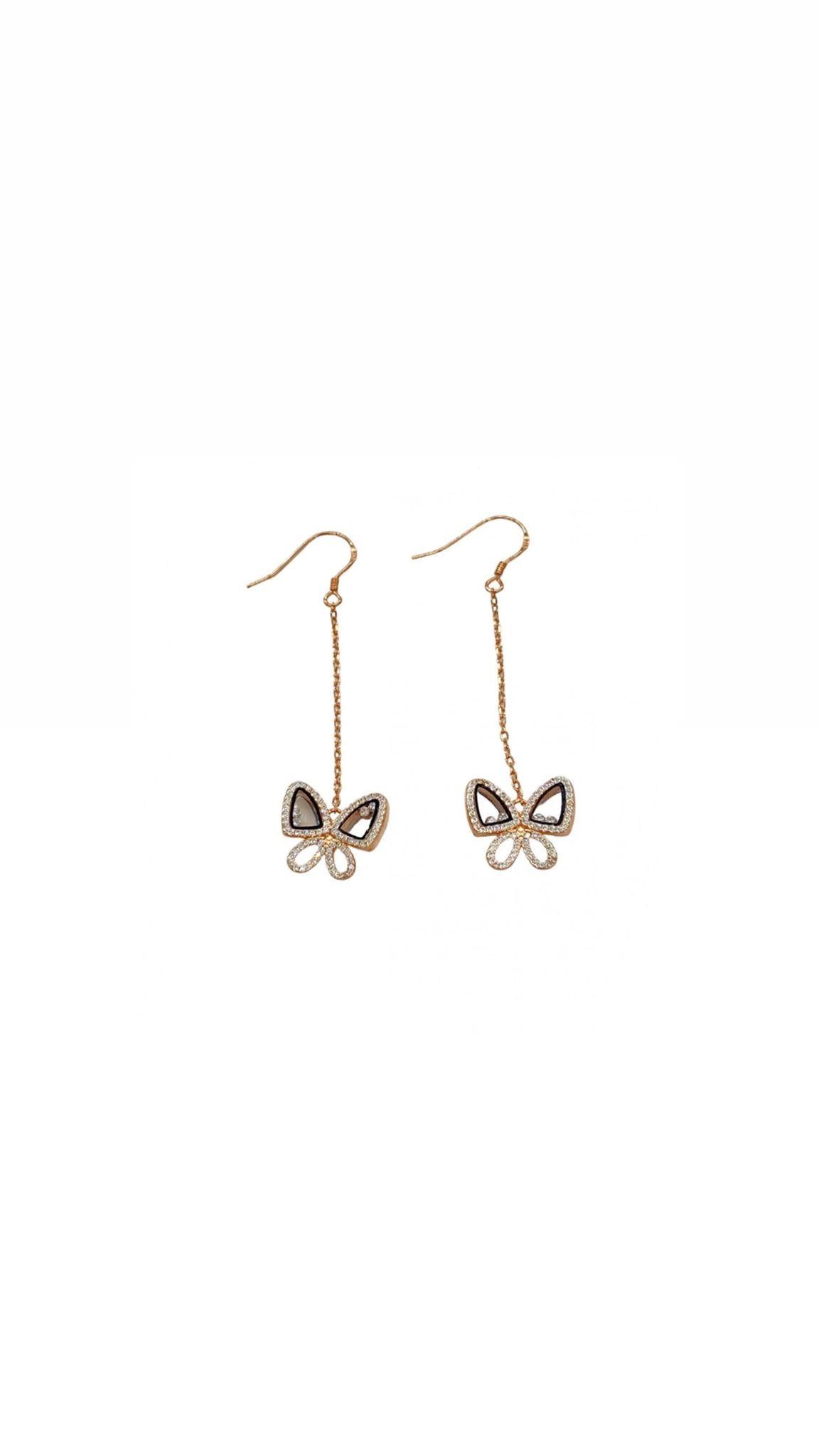 İthal Glass Butterfly Küpe