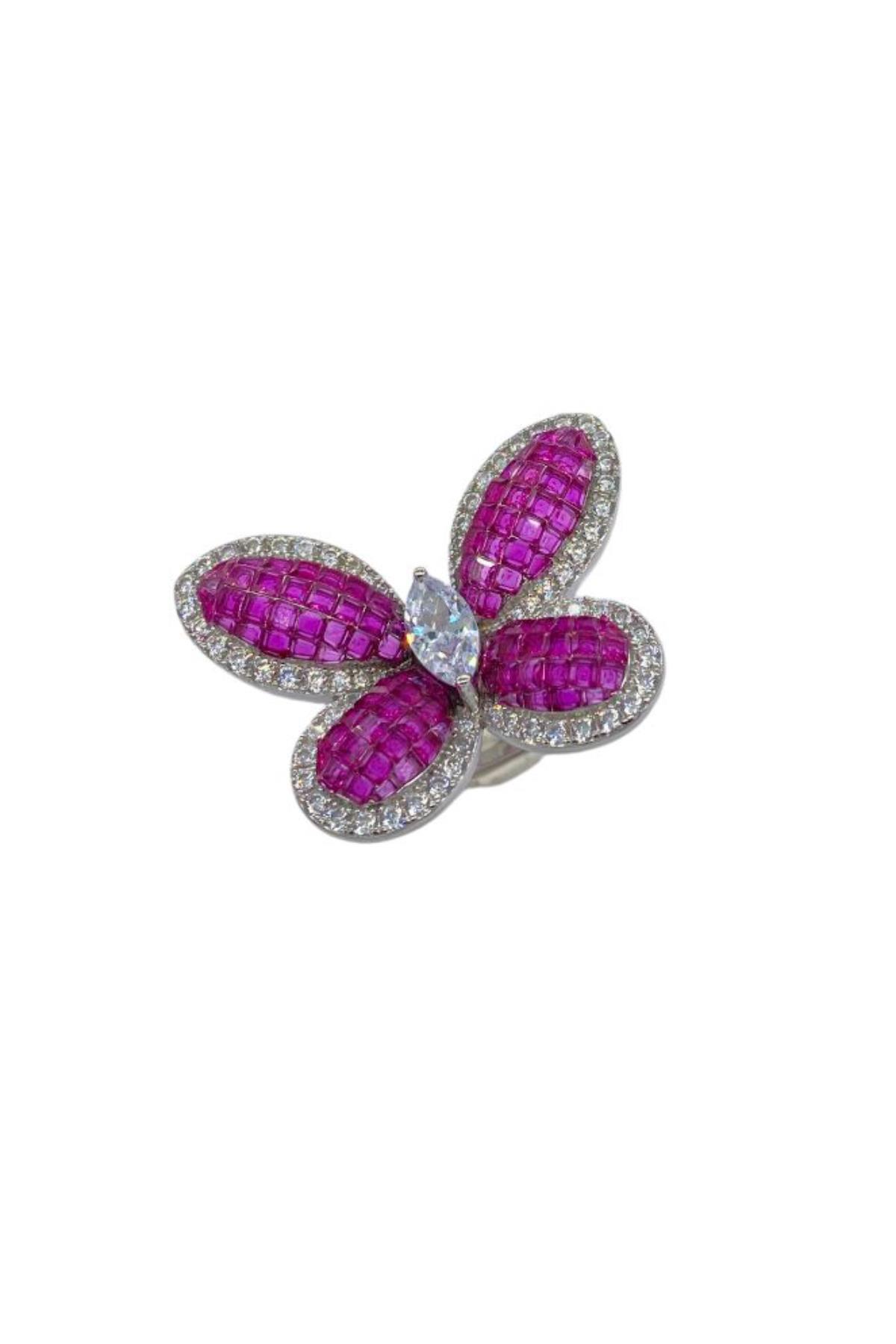 İthal Invisible Mıhlama Butterfly Yüzük