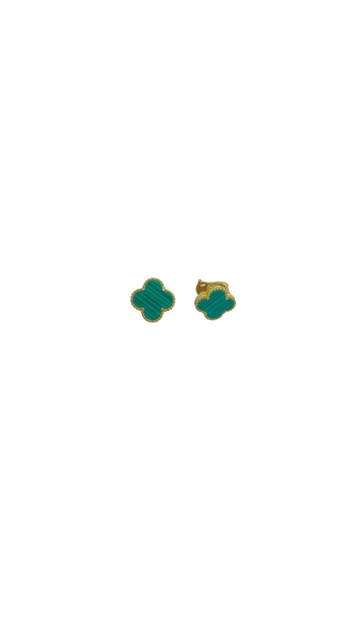 İthal Malachite Yonca Küpe