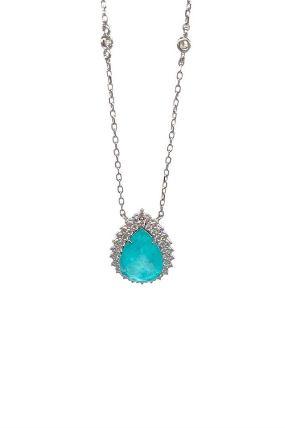 İthal Paraiba Drop Kolye