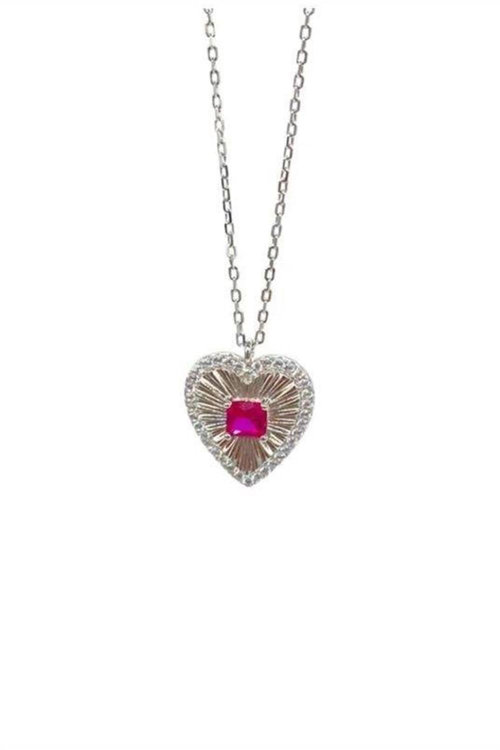 İthal Ruby Cuore Kolye