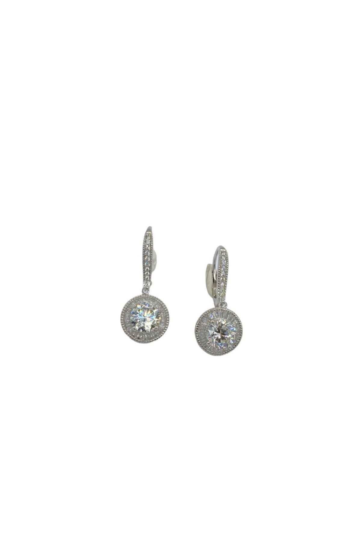 İthal Vip Seri Mozanite Baguette Tektaş Küpe