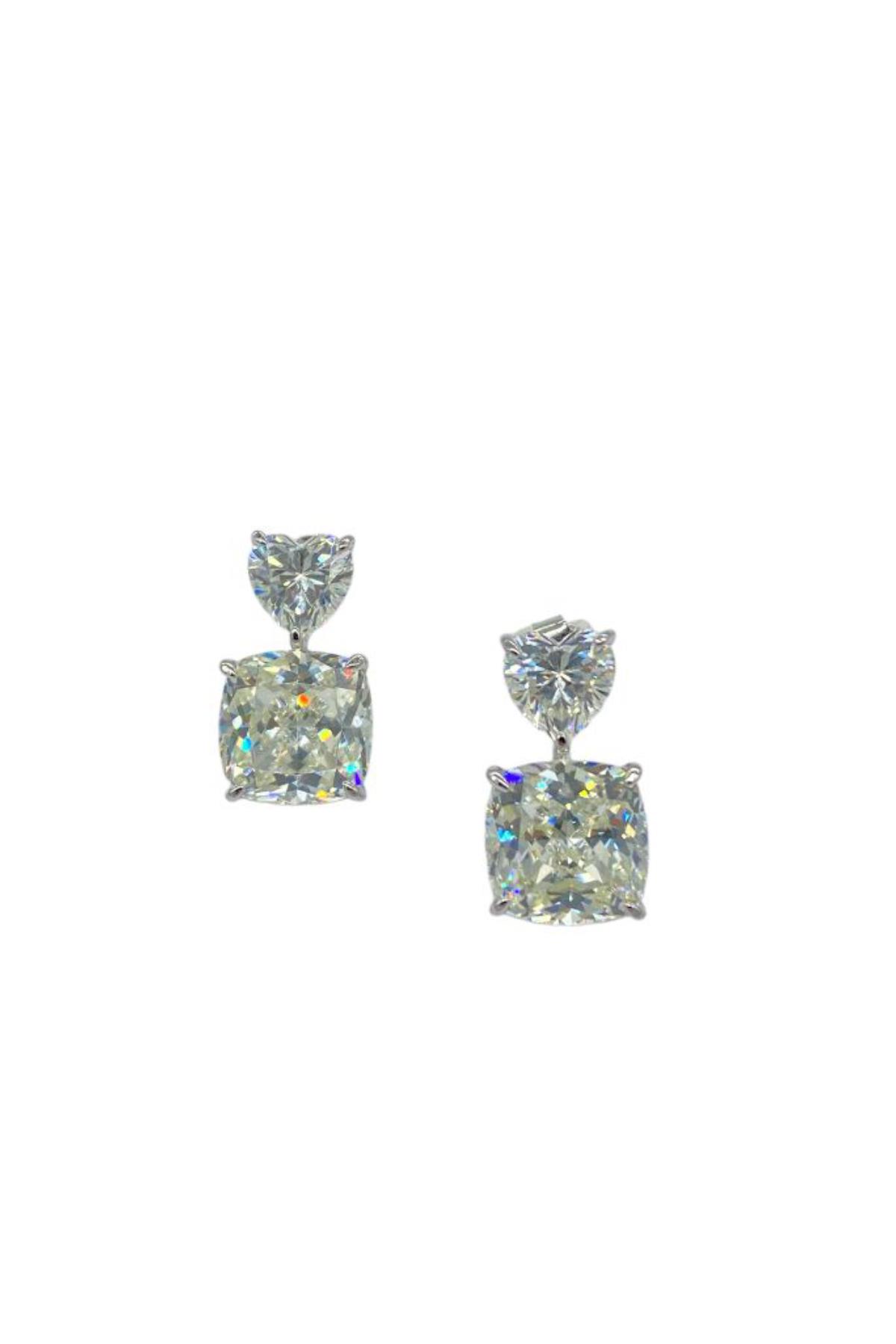 İthal Vip Seri Mozanite Heart Quare Küpe
