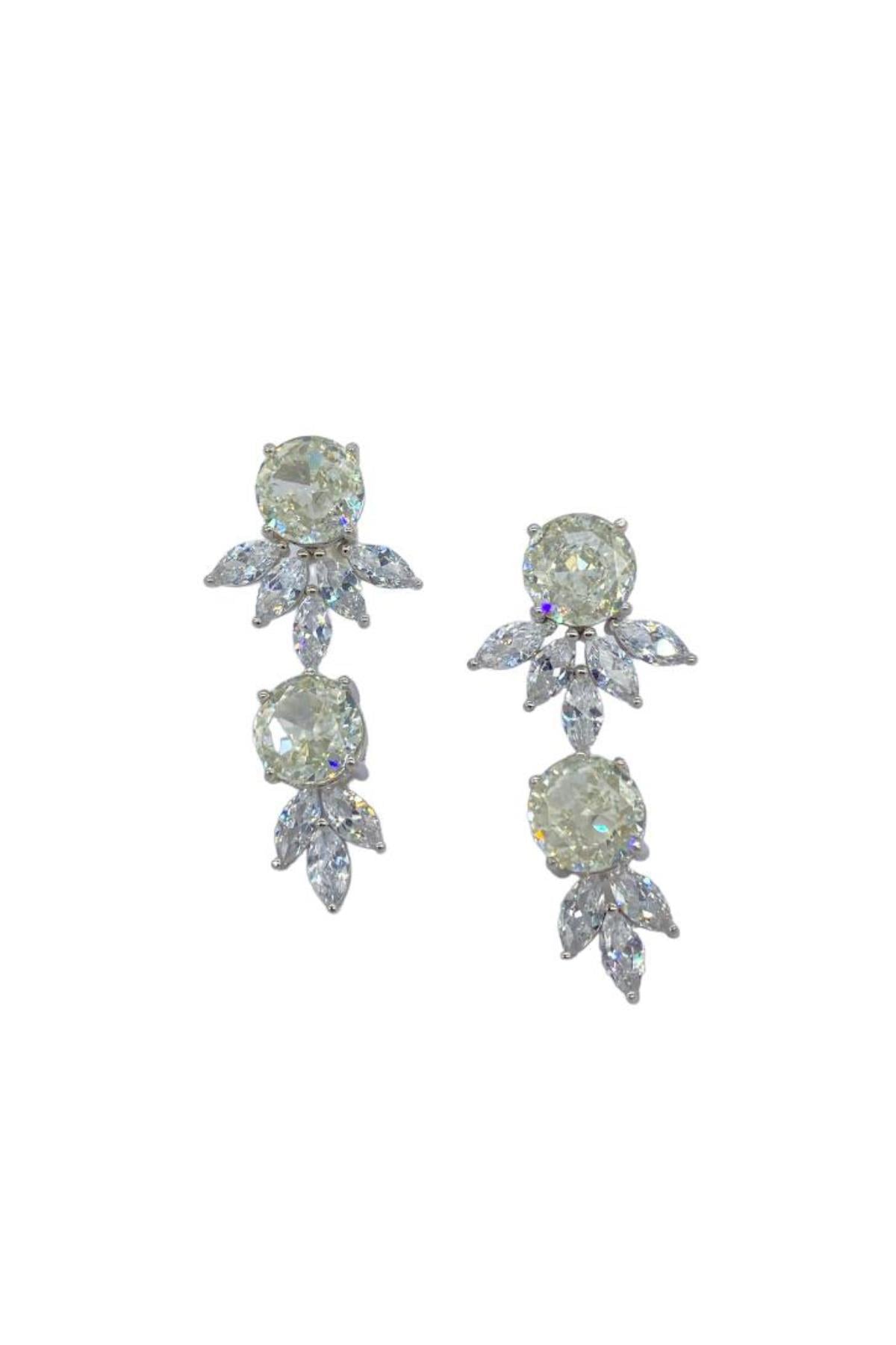 İthal Vip Seri Mozanite Ovy Markiz Küpe