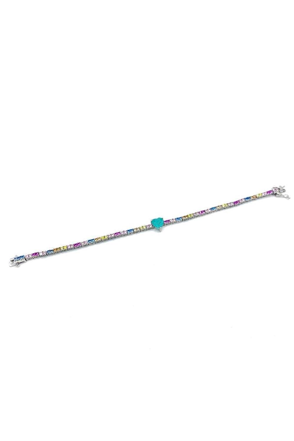 Paraiba Kalp Rainbow Su Yolu Bileklik