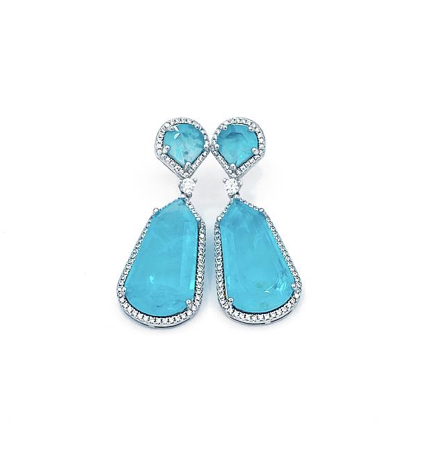 Turkuaz Paraiba Küpe