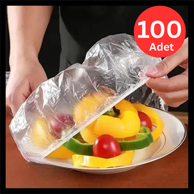 Tencere ve Tabak Bonesi 100 Adet Kullan At Streç Kapak – Esnek Lastikli Gıda Koruyucu Kapak