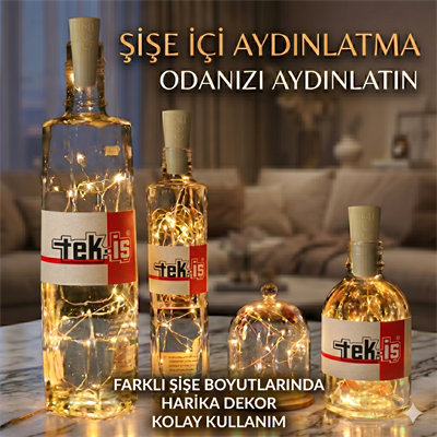 Şişe İçi LED Işık 145 cm Peri Led Aydınlatma Şişe 