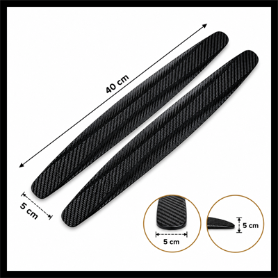 2li Premium Karbon Tampon Koruyucu Şerit – Araç Çizik, Sürtme ve Darbelere Karşı Güçlü Koruma Bandı 40x5 cm