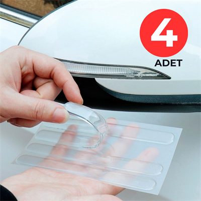 Oto Kapı Kolu Darbe Koruyucu Şeffaf Silikon Çizik Önleyici Kapı Koruma Bandı 4lü Set