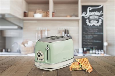 Ariete Vintage Ekmek Kızartma Makinesi - 2 Dilim, Yeşil - Kutu Hasarlı