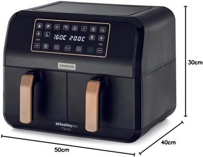 Kenwood HFP70.000BK Dual Air Fryer BK Copper - Kutu Hasarlı