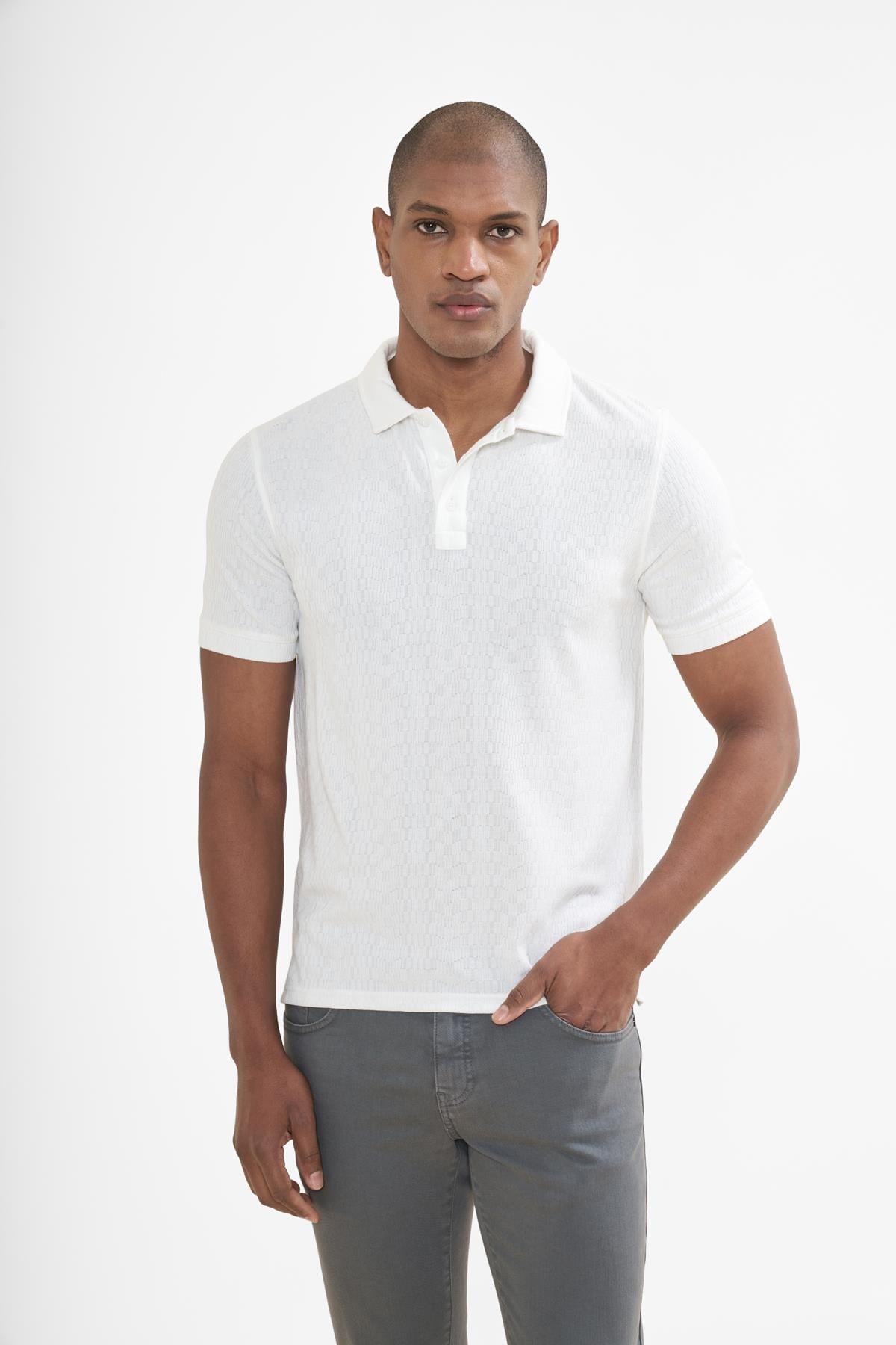 İntersivin  Polo Yaka Beyaz Tshirt - SD-05