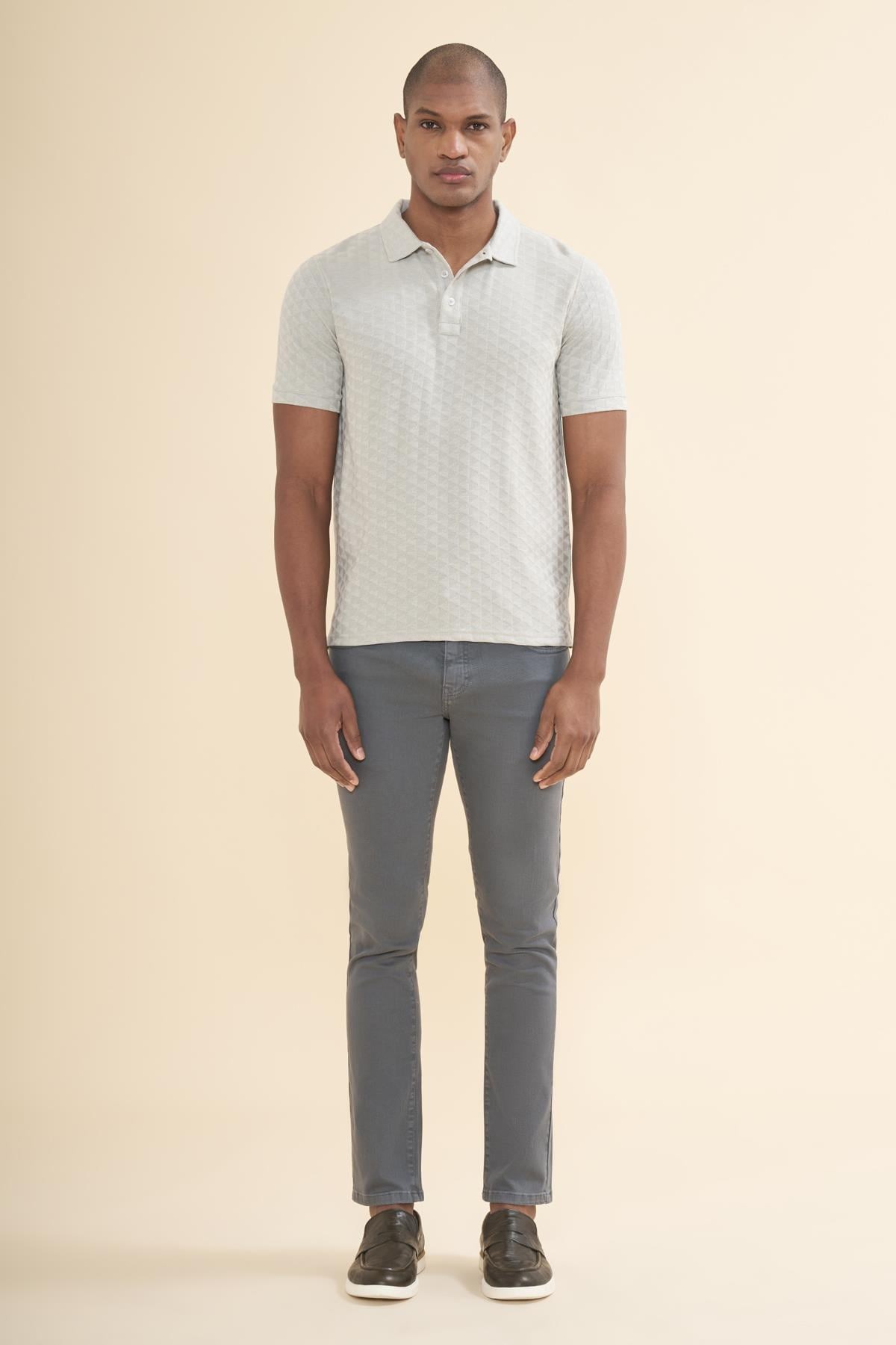 İntersivin  Polo Yaka Gri Tshirt - SD-04