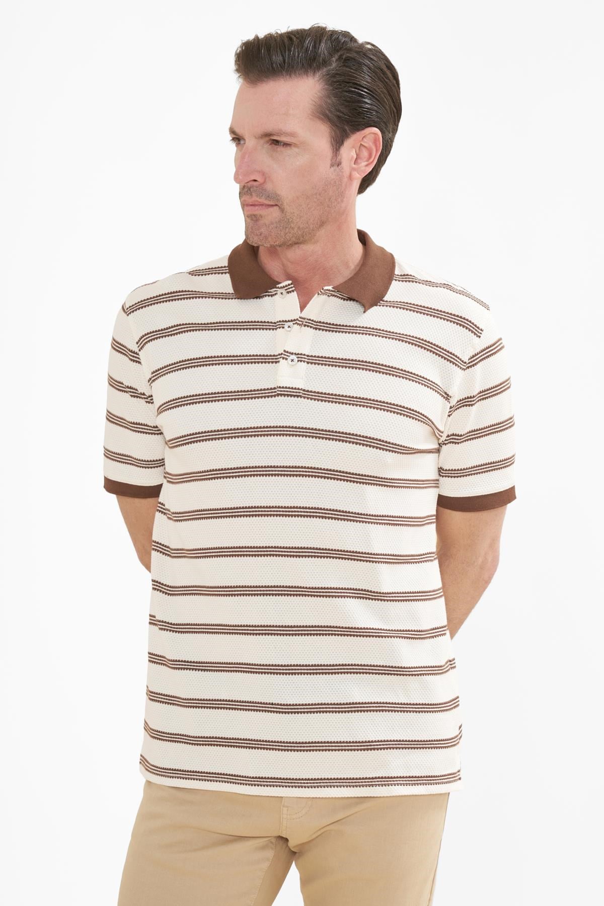 İntersivin  Polo Yaka Kahverengi Tshirt - SD-09