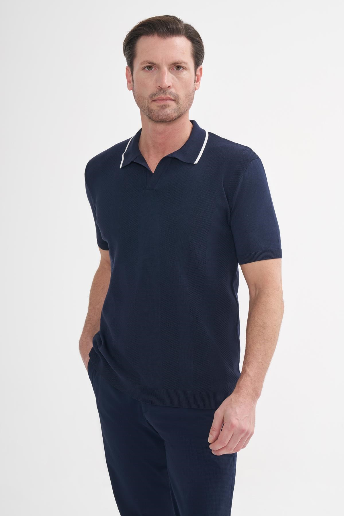İntersivin  Polo Yaka Lacivert Tshirt - SY-09