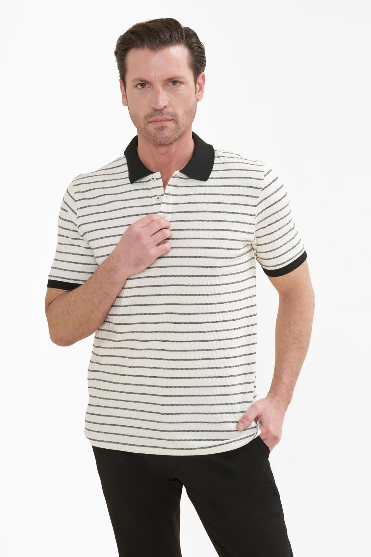 İntersivin  Polo Yaka Siyah Tshirt - SD-06