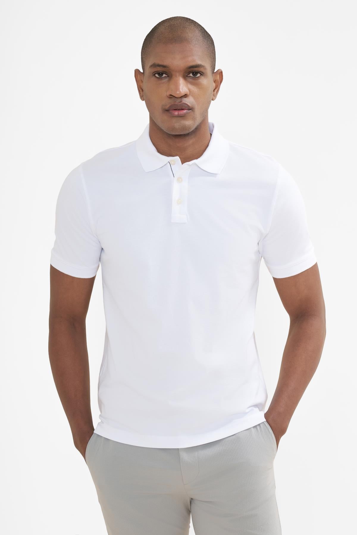 İntersivin Polo Yaka Beyaz Tshirt - SD-01